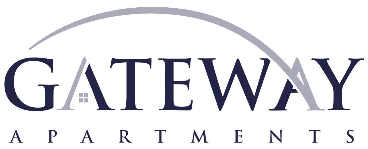 The image is a logo for Gateway Apartments.